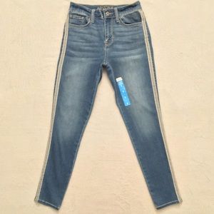 Arizona Hi-Rise Ankle Jegging W/ Stripe Down Leg